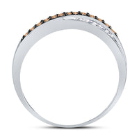 Load image into Gallery viewer, 10kt Yellow Gold Womens Round Brown Diamond Band Ring 1/4 Cttw
