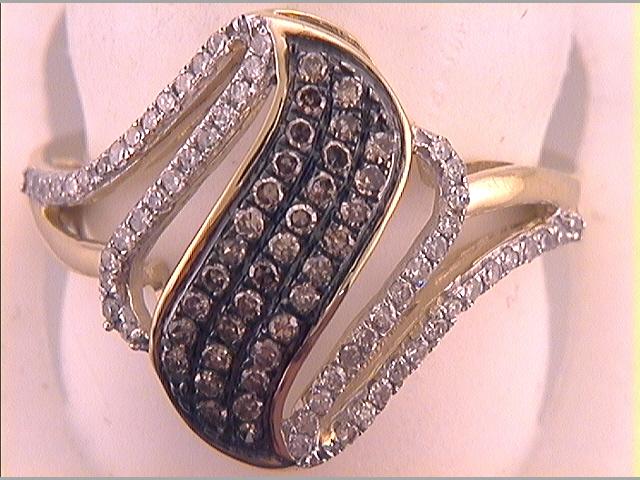 1/2CTW-DIA FASHION BROWN RING