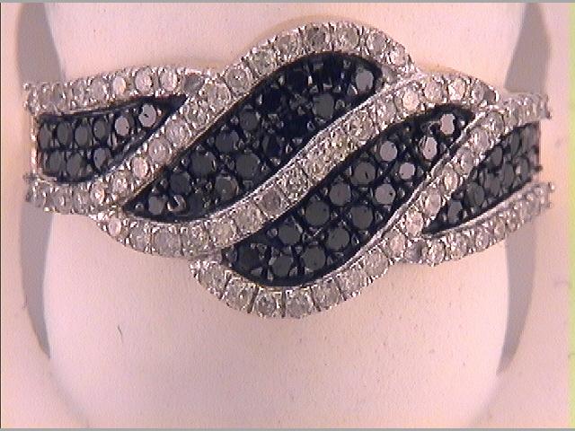 10kt Yellow Gold Womens Round Black Color Enhanced Diamond Fashion Ring 3/4 Cttw