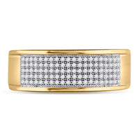 Load image into Gallery viewer, 10k Yellow Gold Mens Round Diamond Micropave Wedding Anniversary Band Ring 1/3 Cttw
