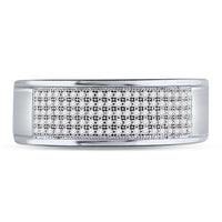 Load image into Gallery viewer, 10k White Gold Mens Round Diamond Micropave Wedding Anniversary Band Ring 1/3 Cttw
