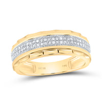 Load image into Gallery viewer, 10kt Yellow Gold Mens Round Diamond Band Ring 1/5 Cttw

