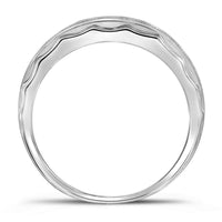Load image into Gallery viewer, Sterling Silver Mens Round Diamond Wedding Band Ring 1/5 Cttw
