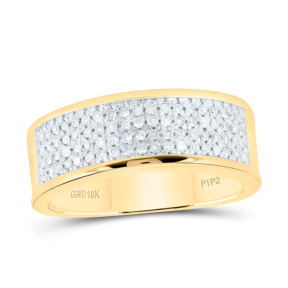 1/4CT-DIA MICRO-PAVE MENS BAND