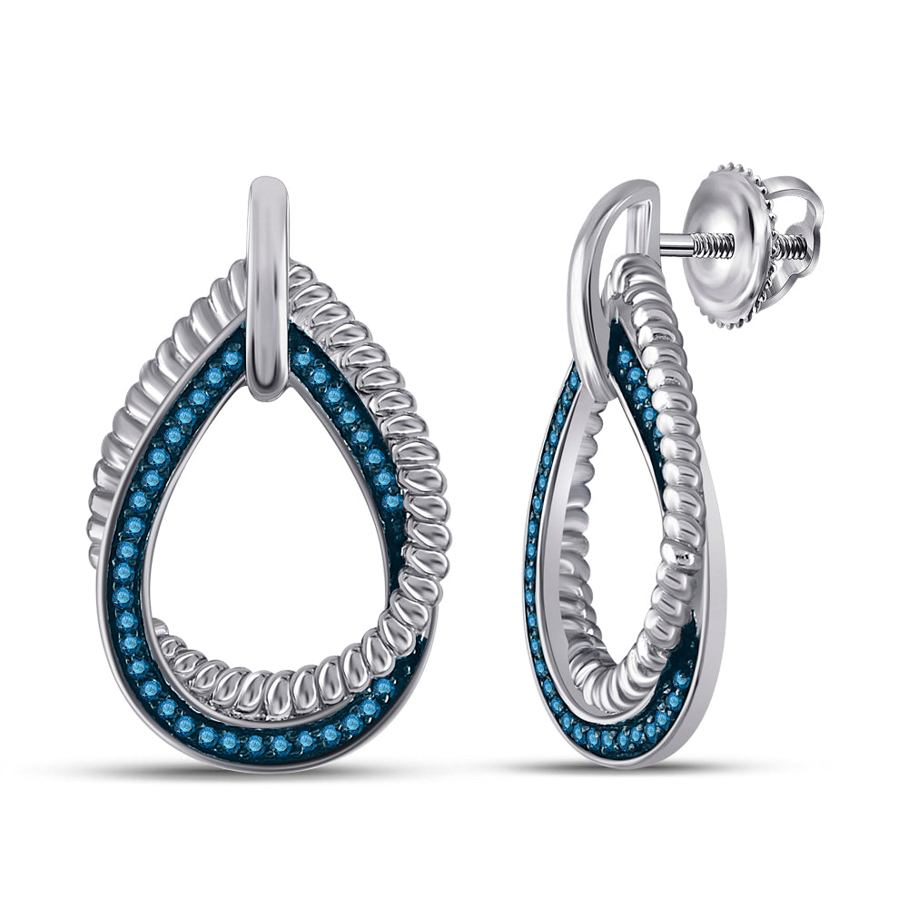 1/4CT-DIA FASHION BLUE EARRINGS