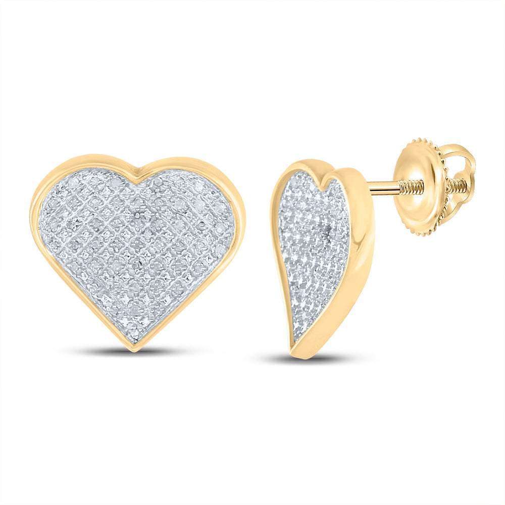 1/4CT-DIA HEART EARRINGS