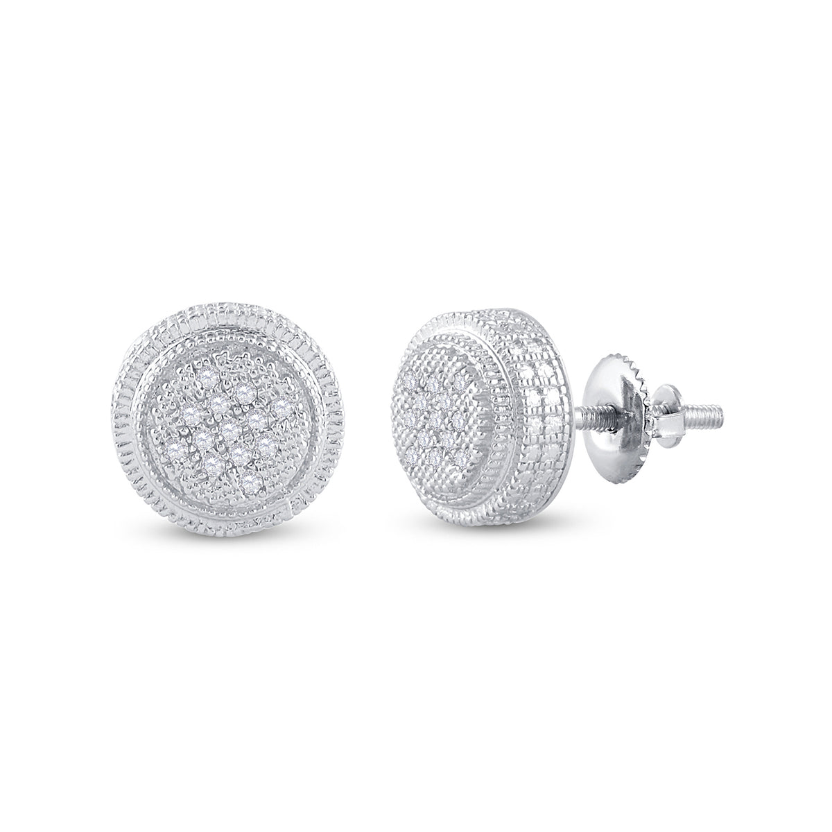 1/20CT-DIA P3 MICRO-PAVE UNISEX EARRING