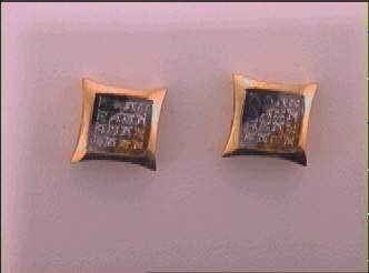 1/20CT-DIA BLUE MICRO-PAVE EARRING