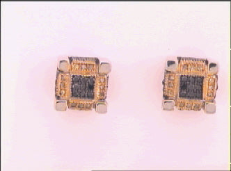 1/4CT-DIA YELLOW MICRO-PAVE EARRINGS