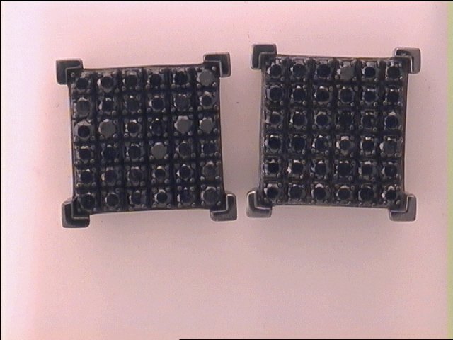 1 3/4CT-DIA  BLACK DIAMOND EARRING