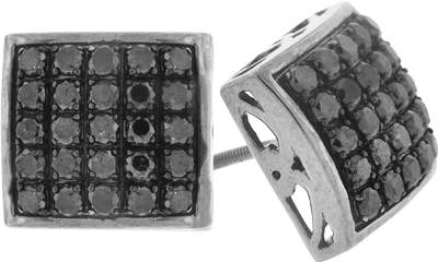 1 3/8CT-DIA BLACK DIAMOND EARRING
