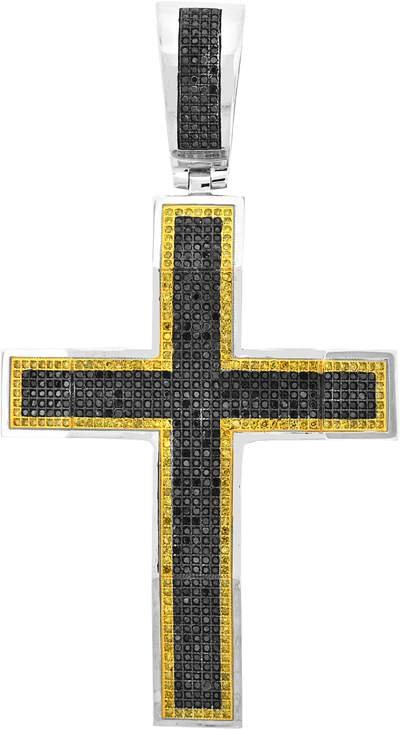 2 CT-DIA YELLOW MAN CROSS CHARM