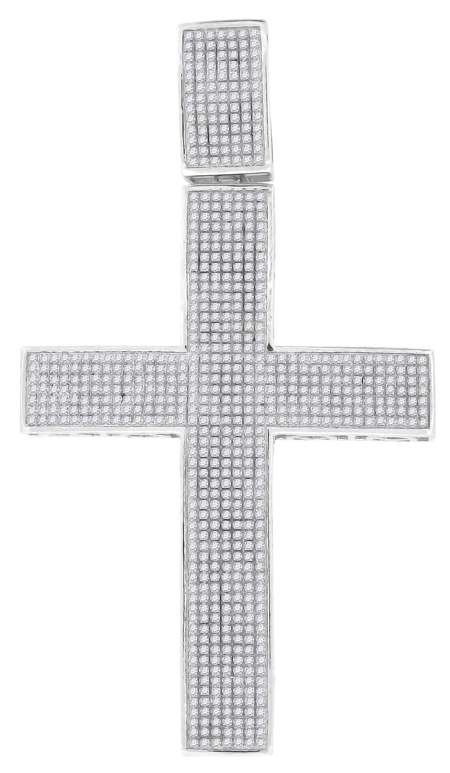 2  1/4CTW M-PAVE DIA CROSS MENS CHARM