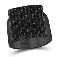 Load image into Gallery viewer, Sterling Silver Mens Round Black Color Enhanced Diamond Square Cluster Ring 4.00 Cttw
