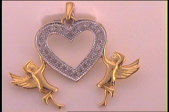 1/10CTW-DIA MICRO-PAVE GIFT HEART PENDANT