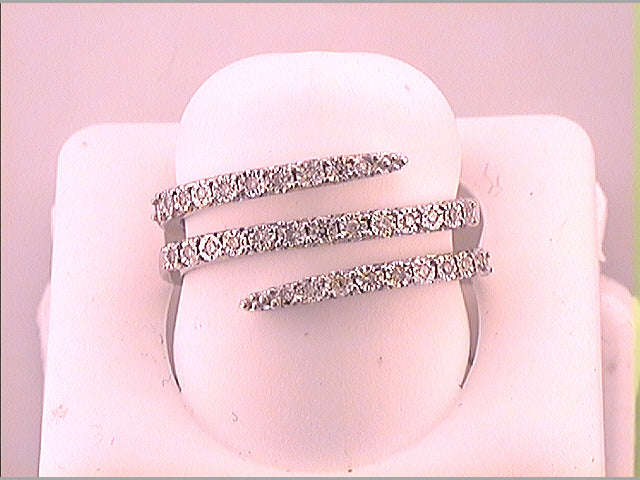 Sterling Silver Womens Round Diamond Spiral Band Ring 1/10 Cttw