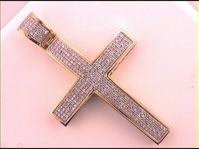 1 Cttw-DIA CROSS MENS CHARM