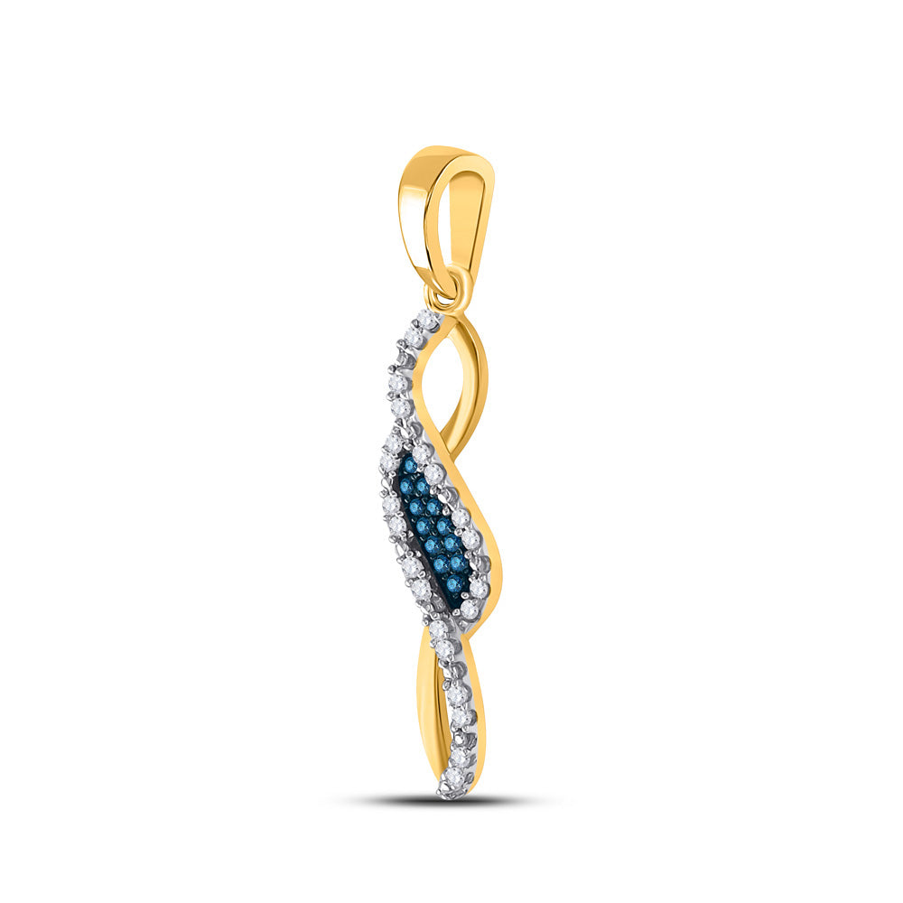 1/10CT-DIA BLUE  PENDANT