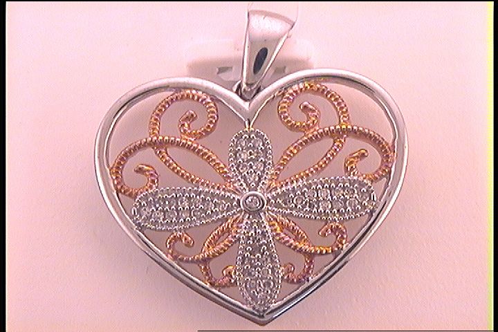 1/8CT-DIA HEART PENDANT