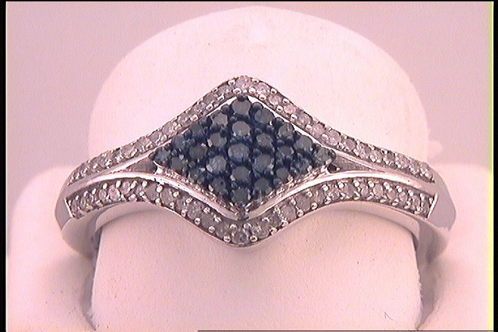 1/2CTW-DIA FASHION BLUE RING