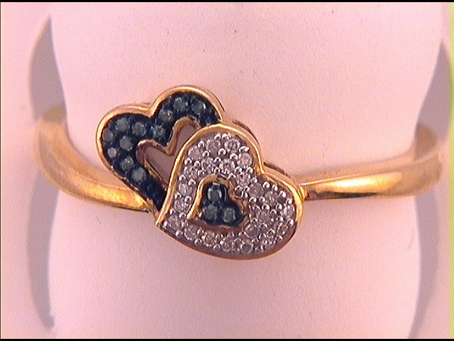 1/12CT-DIA BLUE HEART RING