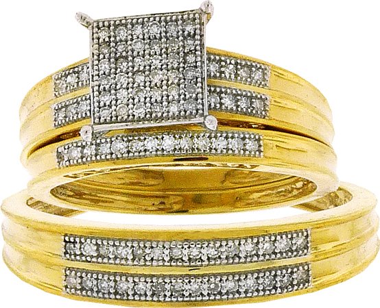 1/4CT-DIA MICRO-PAVE TRIO-SET