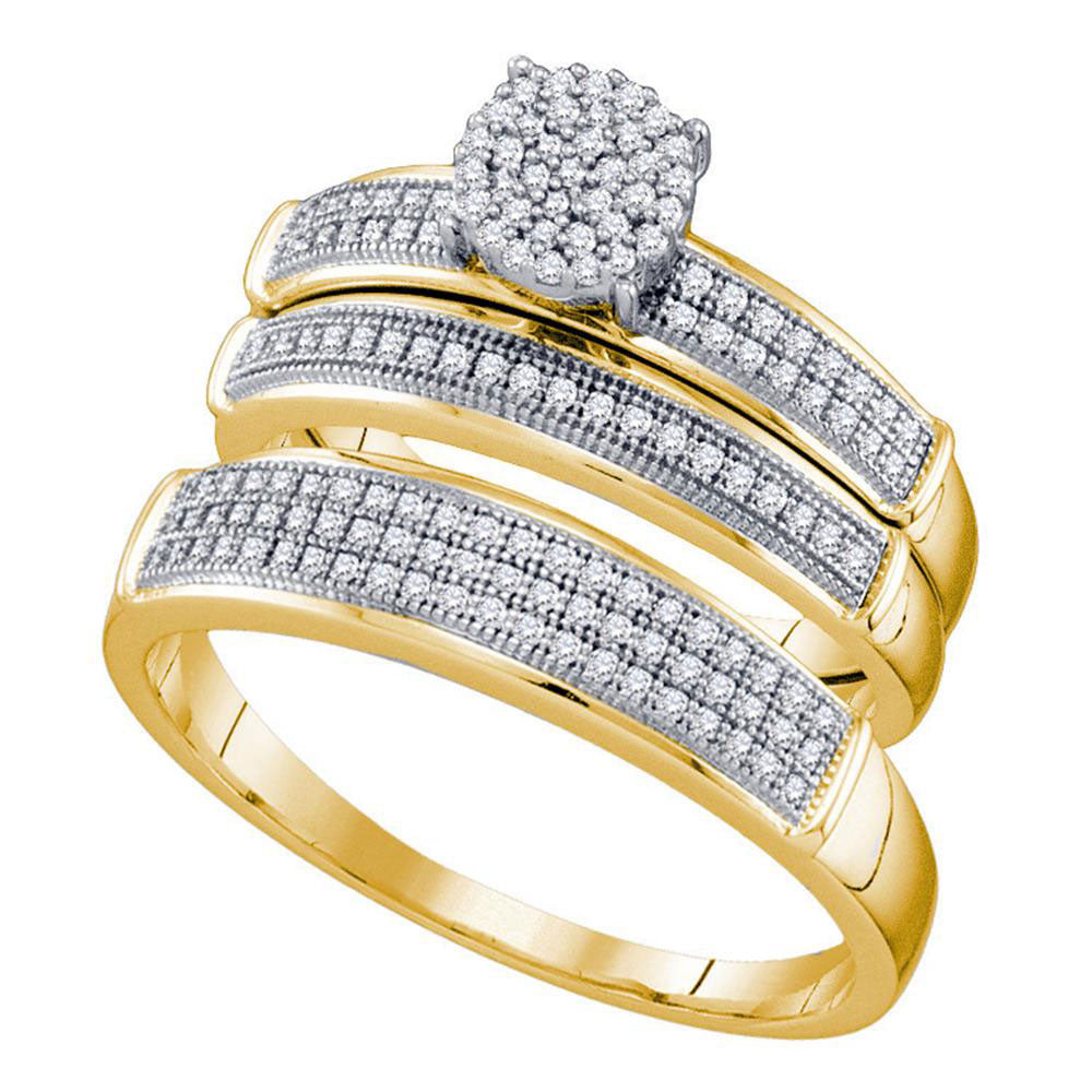 3/8CT-DIA MICRO-PAVE TRIO SET