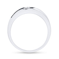 Load image into Gallery viewer, Sterling Silver Mens Round Blue Color Enhanced Diamond Wedding Band 1/5 Cttw
