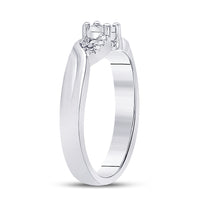 Load image into Gallery viewer, Sterling Silver Womens Round Diamond Solitaire Promise Bridal Engagement Ring 1/20 Cttw
