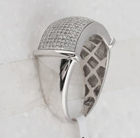 Load image into Gallery viewer, Sterling Silver Mens Round Diamond Band Ring 1/2 Cttw
