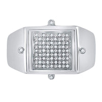 Load image into Gallery viewer, Sterling Silver Mens Round Diamond Square Cluster Ring 1/6 Cttw
