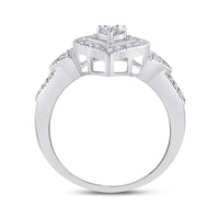 Load image into Gallery viewer, Sterling Silver Womens Round Diamond Heart Ring 1/8 Cttw
