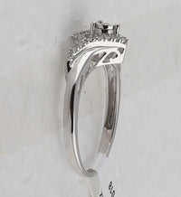 Load image into Gallery viewer, Sterling Silver Womens Round Diamond Heart Ring 1/10 Cttw

