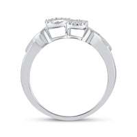 Load image into Gallery viewer, Sterling Silver Womens Round Diamond Winged Heart Ring 1/20 Cttw
