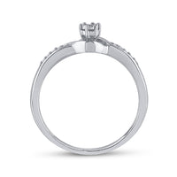 Load image into Gallery viewer, Sterling Silver Womens Round Diamond Solitaire Promise Bridal Ring 1/20 Cttw
