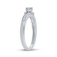Load image into Gallery viewer, Sterling Silver Womens Round Diamond Solitaire Promise Bridal Ring 1/20 Cttw

