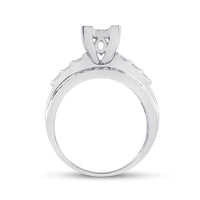 Load image into Gallery viewer, Sterling Silver Womens Round Diamond Rectangle Cluster Bridal Wedding Engagement Ring 1/2 Cttw
