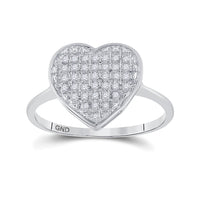 Load image into Gallery viewer, 1/10CTW-DIA P3 MICRO-PAVE GIFT HEART RING
