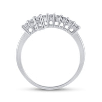 Load image into Gallery viewer, Sterling Silver Womens Round Diamond Cross Cluster Ring 1/20 Cttw
