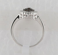 Load image into Gallery viewer, Sterling Silver Womens Round Brown Diamond Cluster Ring 1/3 Cttw
