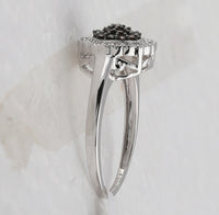 Load image into Gallery viewer, Sterling Silver Womens Round Brown Diamond Cluster Ring 1/3 Cttw
