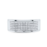 Load image into Gallery viewer, Sterling Silver Womens Round Diamond Wedding Anniversary Band Ring 1/3 Cttw
