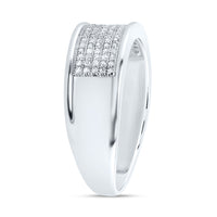 Load image into Gallery viewer, Sterling Silver Womens Round Diamond Wedding Anniversary Band Ring 1/3 Cttw
