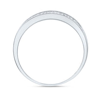 Load image into Gallery viewer, Sterling Silver Womens Round Diamond Wedding Anniversary Band Ring 1/3 Cttw
