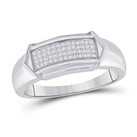 Load image into Gallery viewer, Sterling Silver His &amp; Hers Round Diamond Cluster Matching Bridal Wedding Ring Band Set 1/3 Cttw
