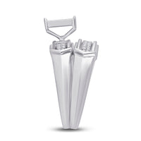 Load image into Gallery viewer, Sterling Silver His &amp; Hers Round Diamond Cluster Matching Bridal Wedding Ring Band Set 1/3 Cttw
