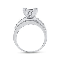 Load image into Gallery viewer, Sterling Silver Womens Princess Diamond Square Cluster Bridal Wedding Engagement Ring 1.00 Cttw
