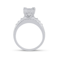 Load image into Gallery viewer, Sterling Silver Womens Princess Diamond Square Cluster Bridal Wedding Engagement Ring 7/8 Cttw

