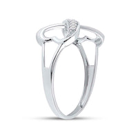 Load image into Gallery viewer, Sterling Silver Womens Round Diamond Infinity Fashion Band Ring 1/10 Cttw
