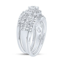 Load image into Gallery viewer, 14kt White Gold Womens Round Diamond Bridal Wedding Engagement Ring Band Set 1.00 Cttw
